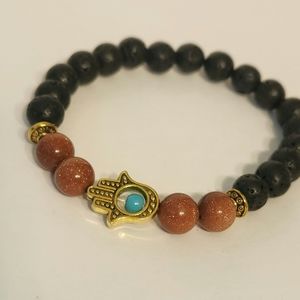 Men and Women's Beaded Healing Bracelet with Hamsa Hand Charm